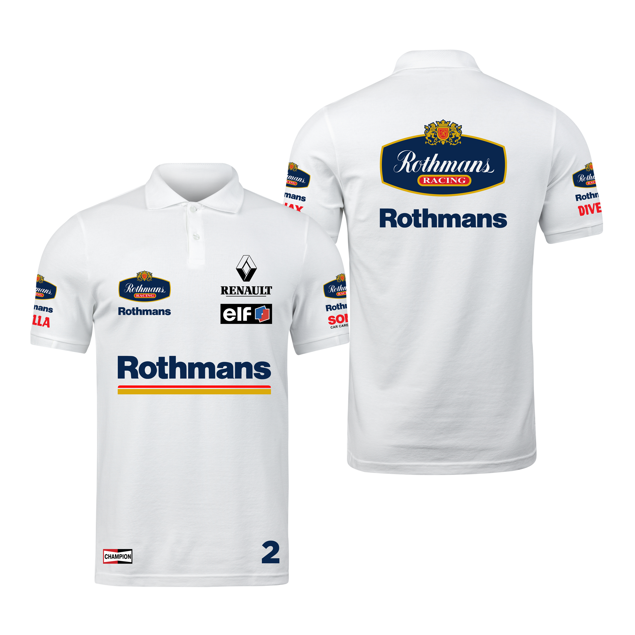 Camisa Polo Wlliams Retrô Rothmans Racing Branco