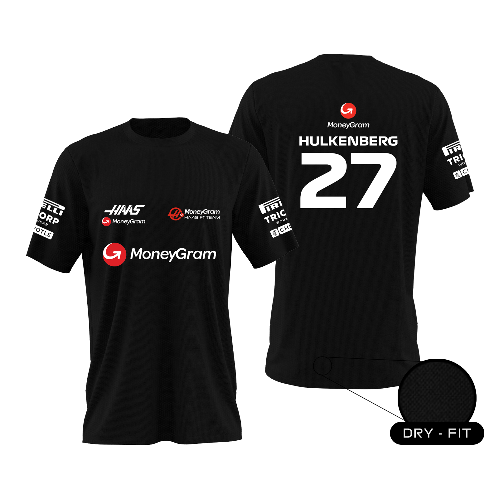 Camiseta DryFit Nico Hulkenberg Haas F1 2023 Preta