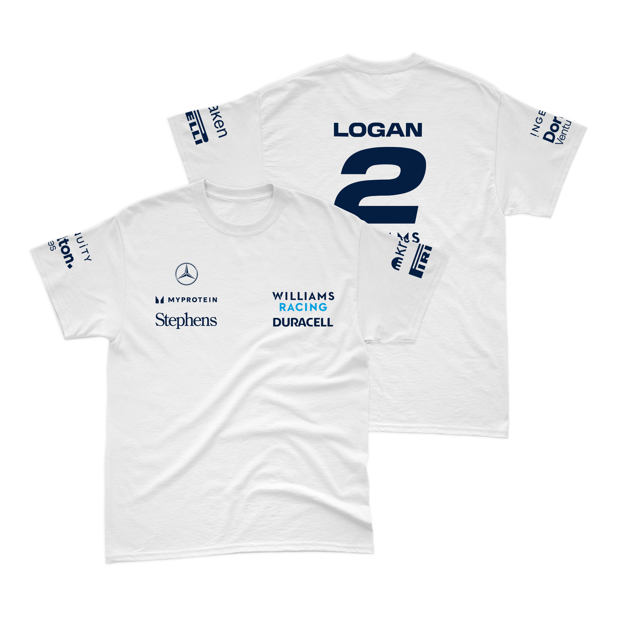 Camiseta Algodão Logan Sargeant Williams 2024 Branca