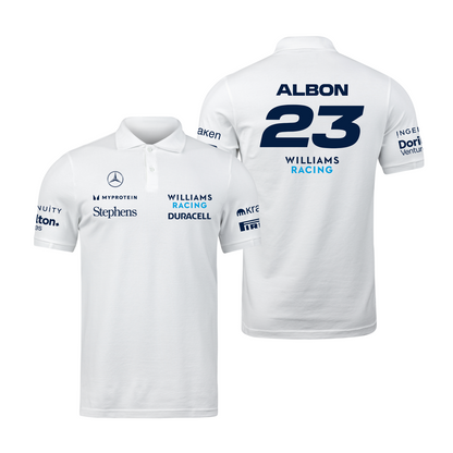 Camisa Polo Alex Albon Williams 2024 Branca