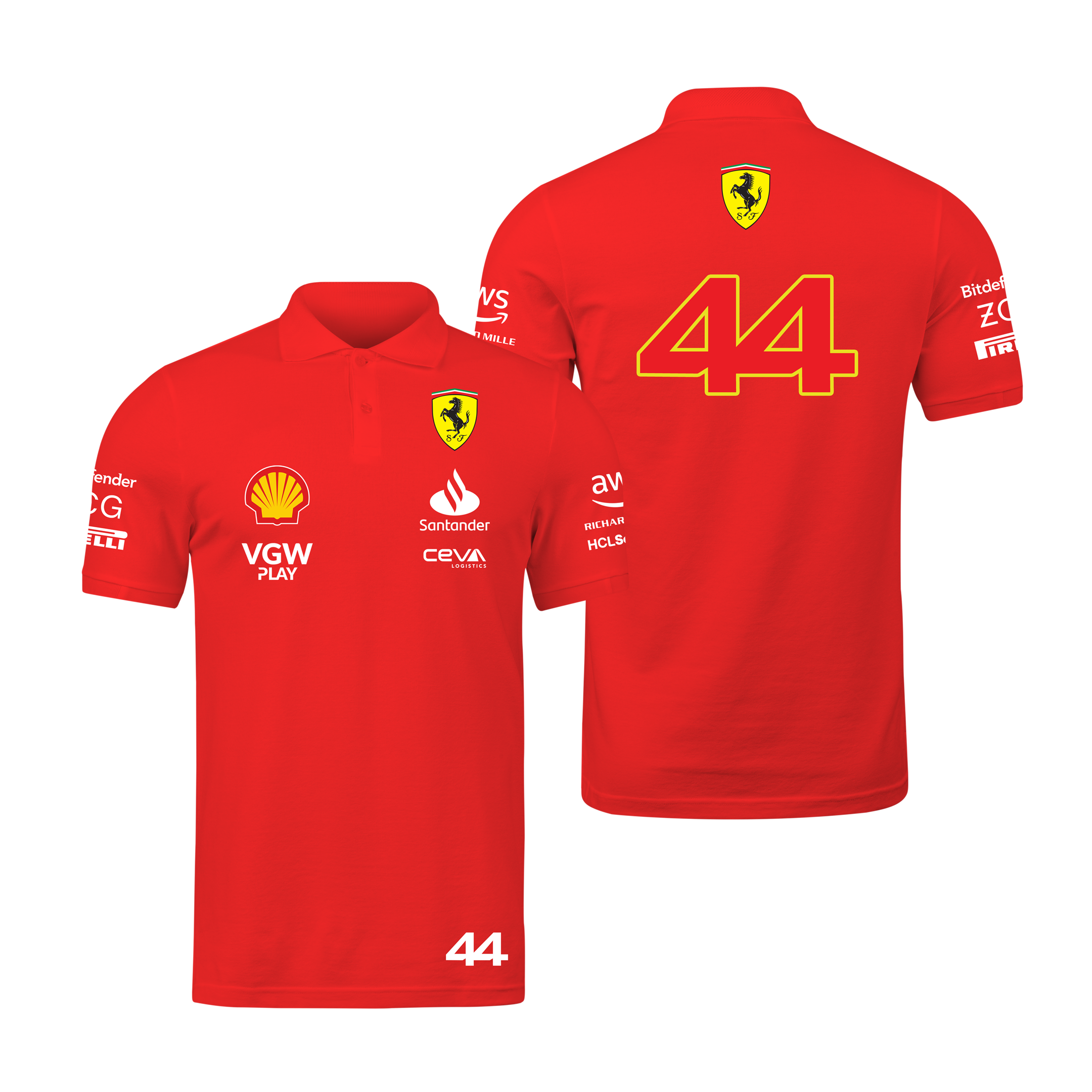 Camisa Polo Lewis Hamilton Ferrari 2024 Vermelha SALDÃO FV