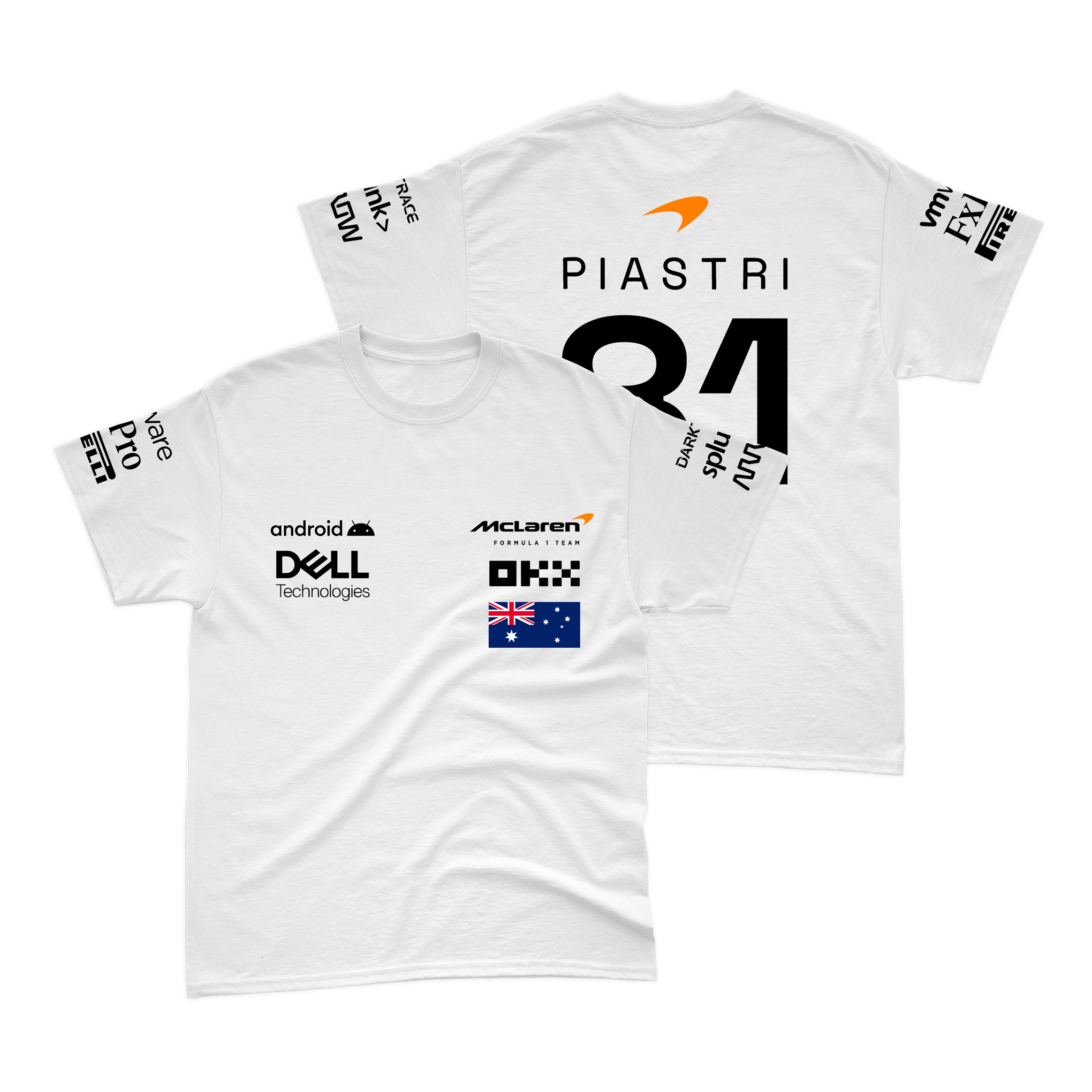 Camiseta Algodão Oscar Piastri Mclaren 2024 Branca