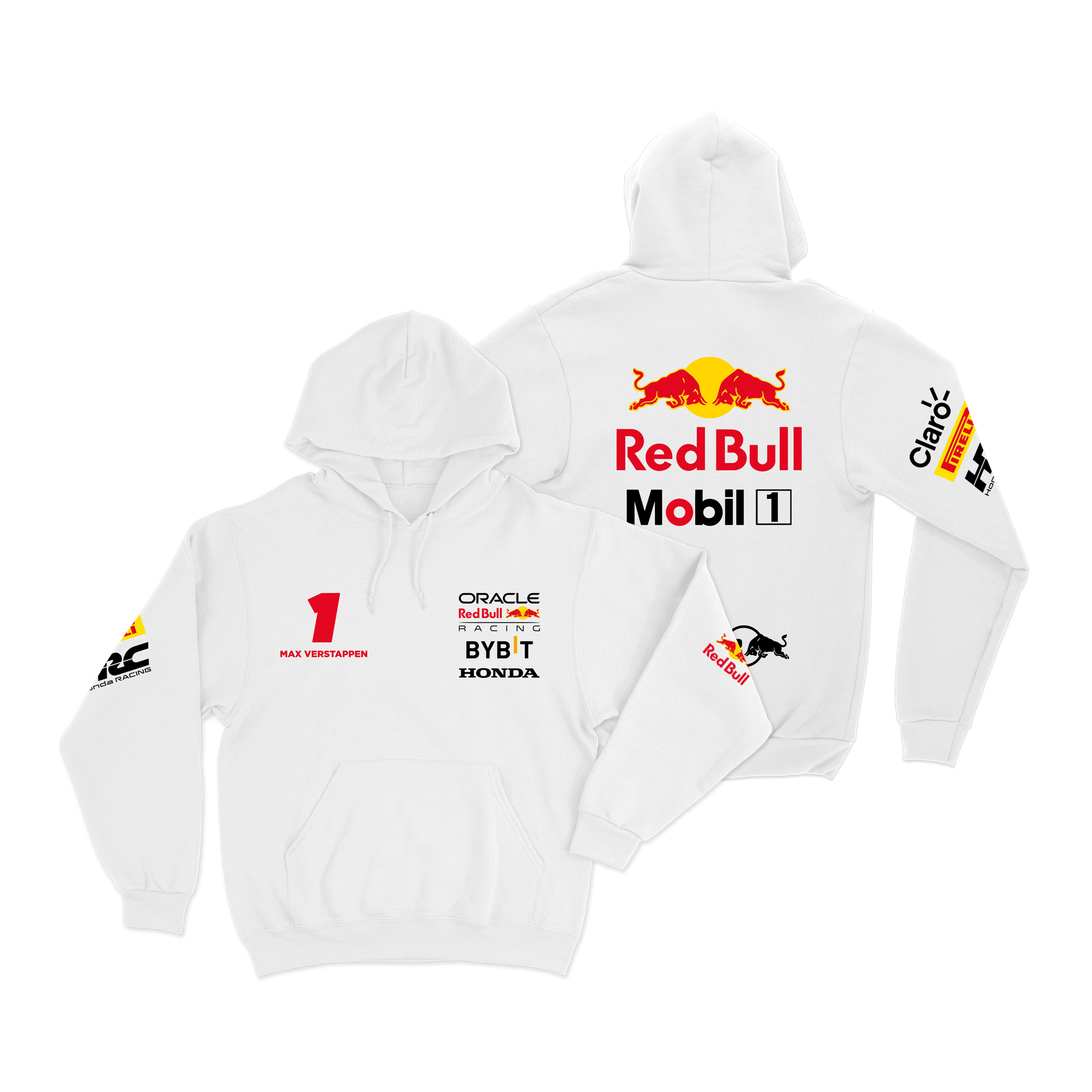 Moletom Canguru Red Bull Branco 2024 Max Verstappen