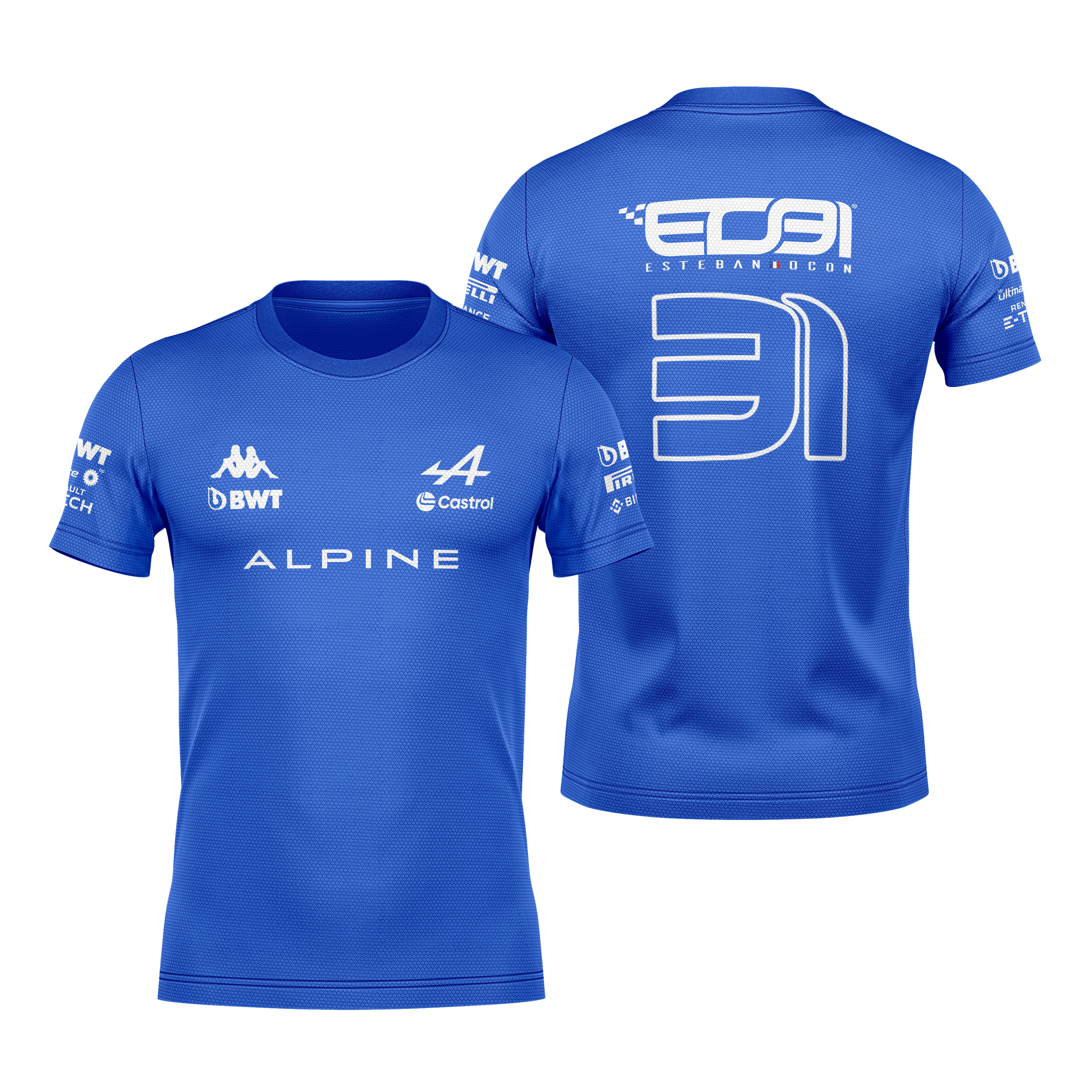 Camiseta DryFit Esteban Ocon Alpine 2024 Azul Royal