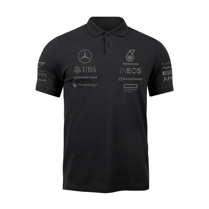 Camisa Polo George Russell Mercedes 2024 All Black