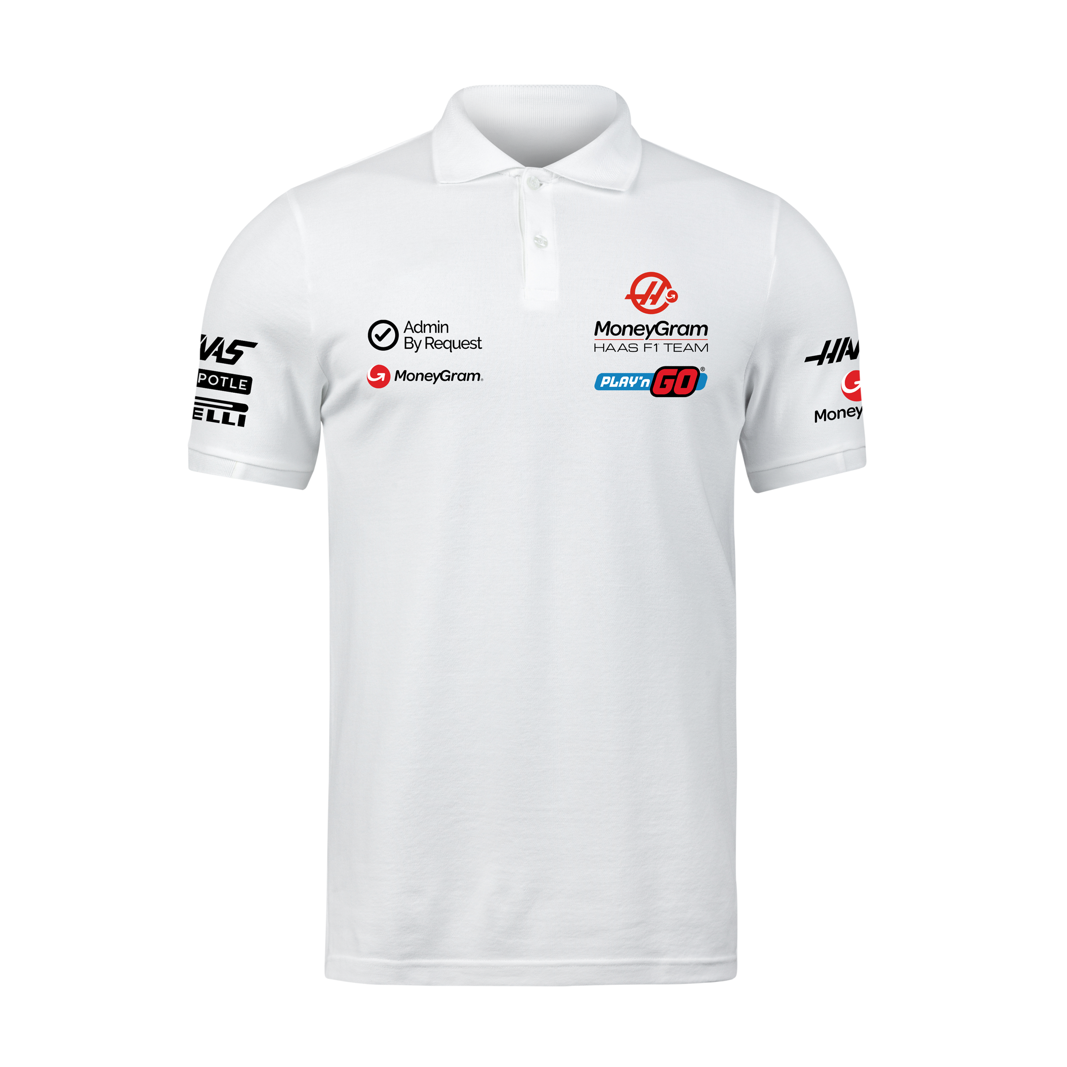 Camisa Polo Nico Hulkenberg Haas F1 2024 Branca