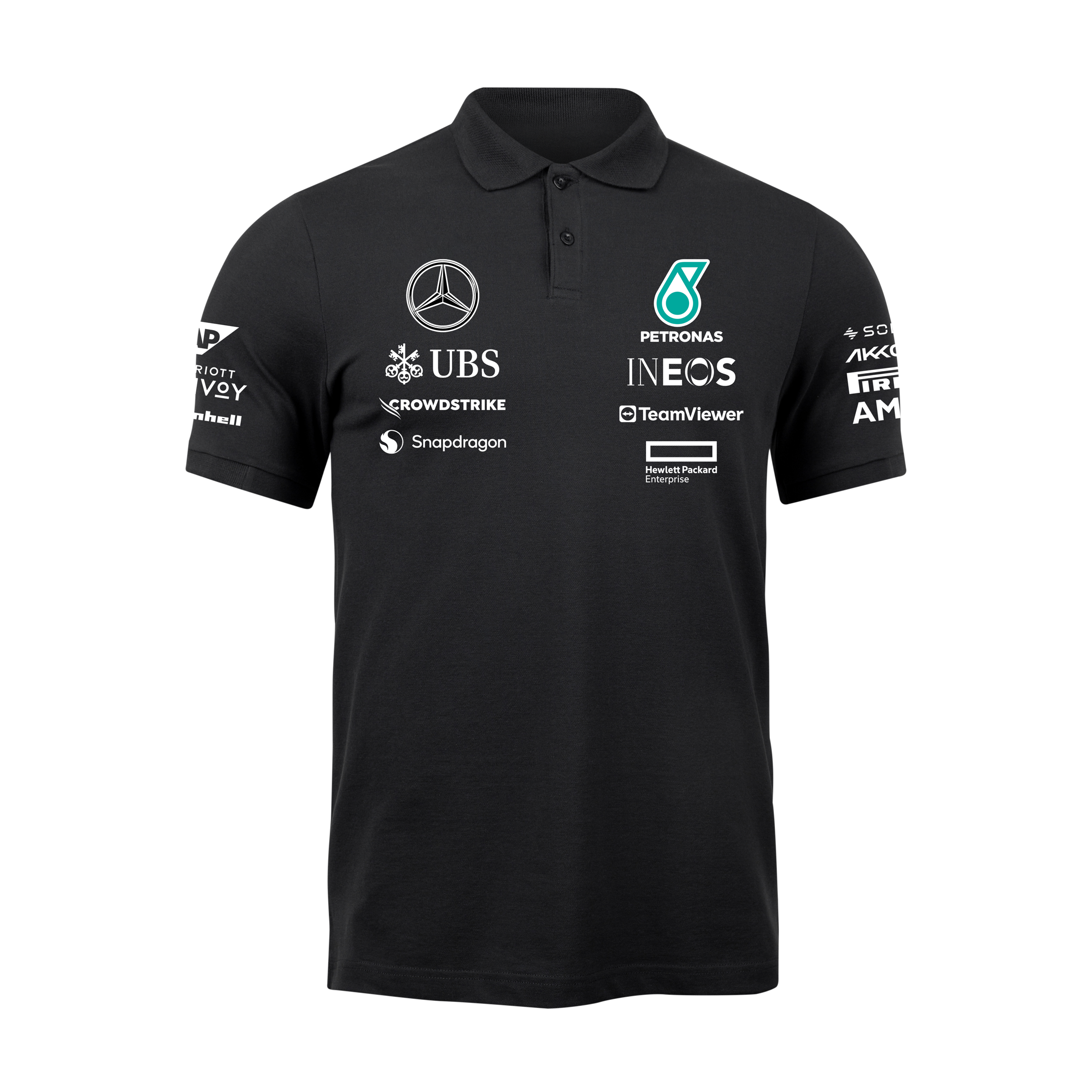 Camisa Polo George Russell Mercedes 2024 Preta