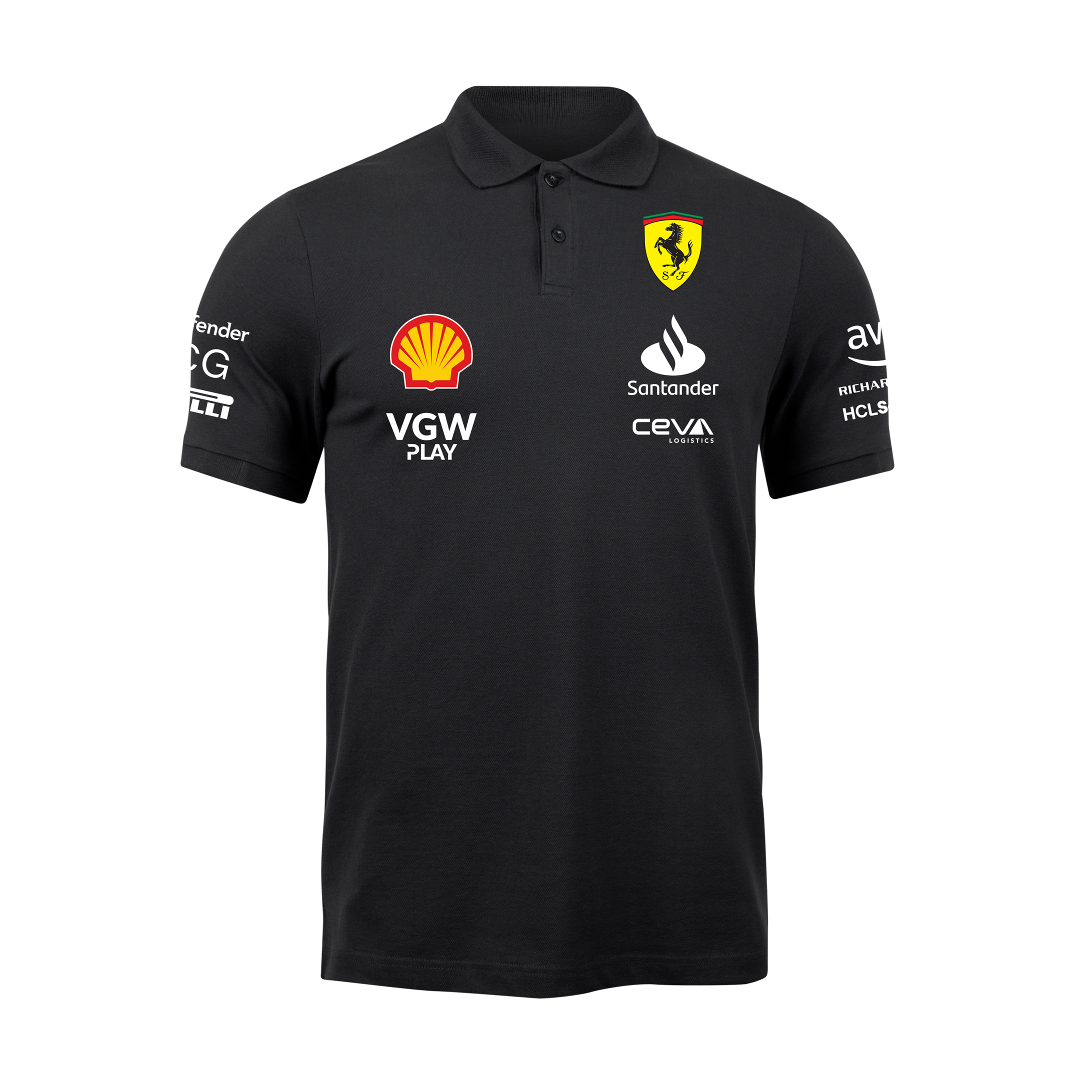 Camisa Polo Ferrari 2024 Preta