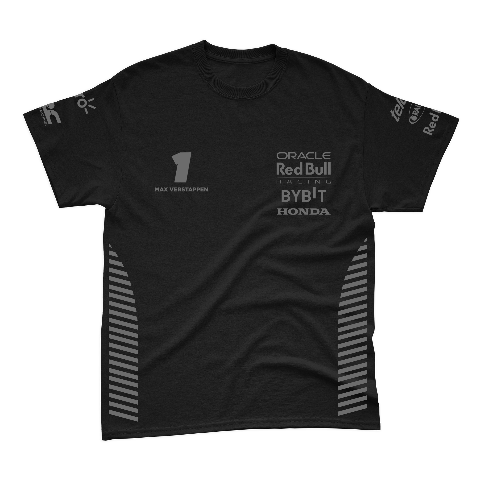 Camiseta Algodão Max Vertsappen Red Bull Racing 2024 All Black