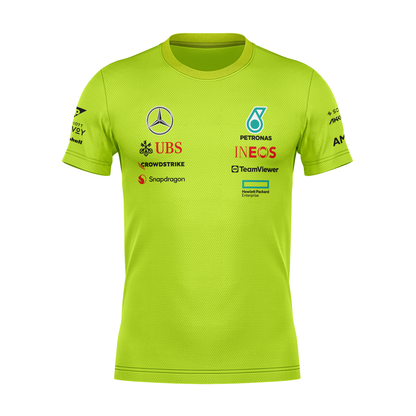 Camiseta DryFit  Mercedes 2024 Verde Neon George Russell