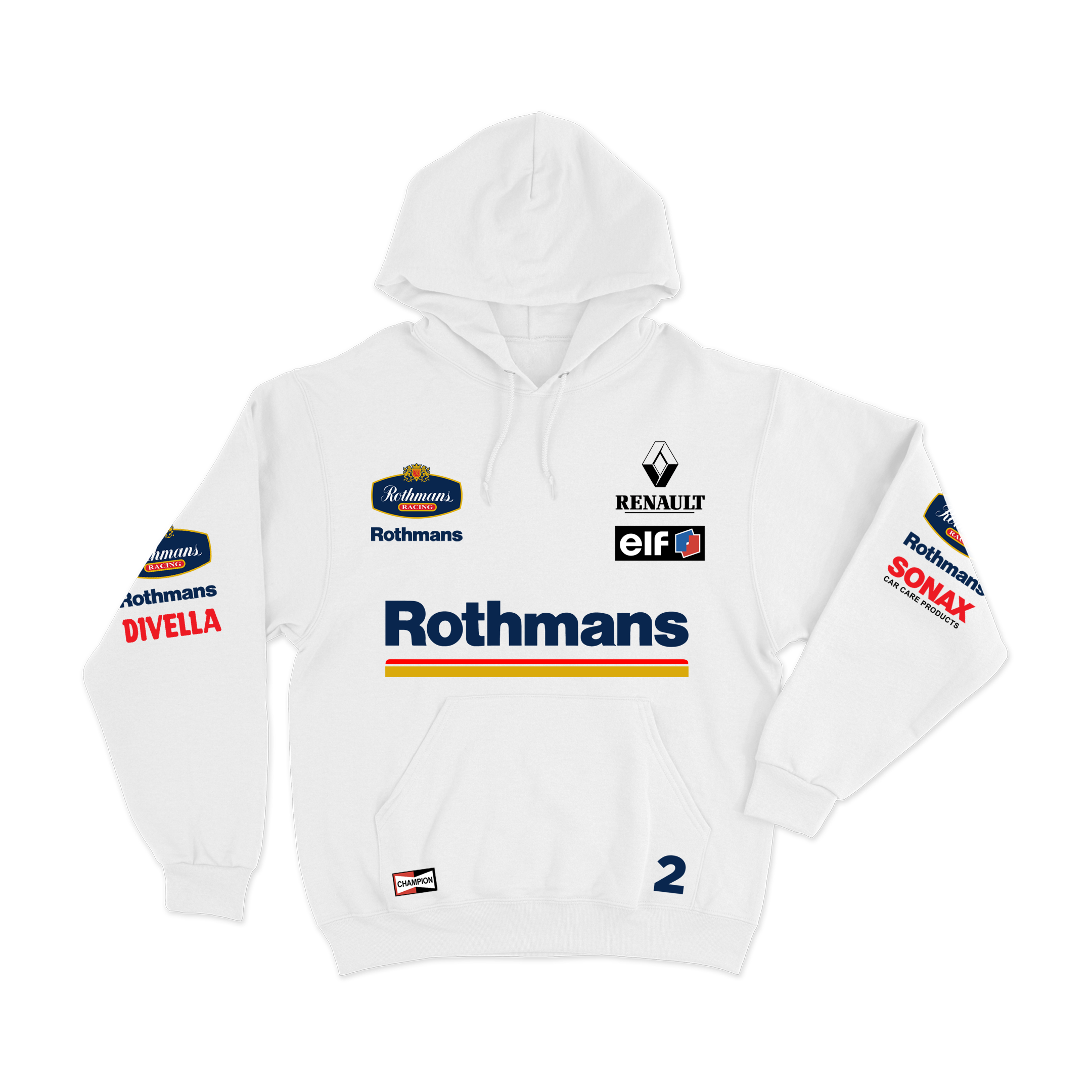 Moletom Canguru Wlliams Retrô Rothmans Racing Branco