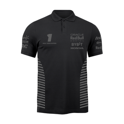 Camisa Polo Max Vertsappen Red Bull Racing 2024 All Black