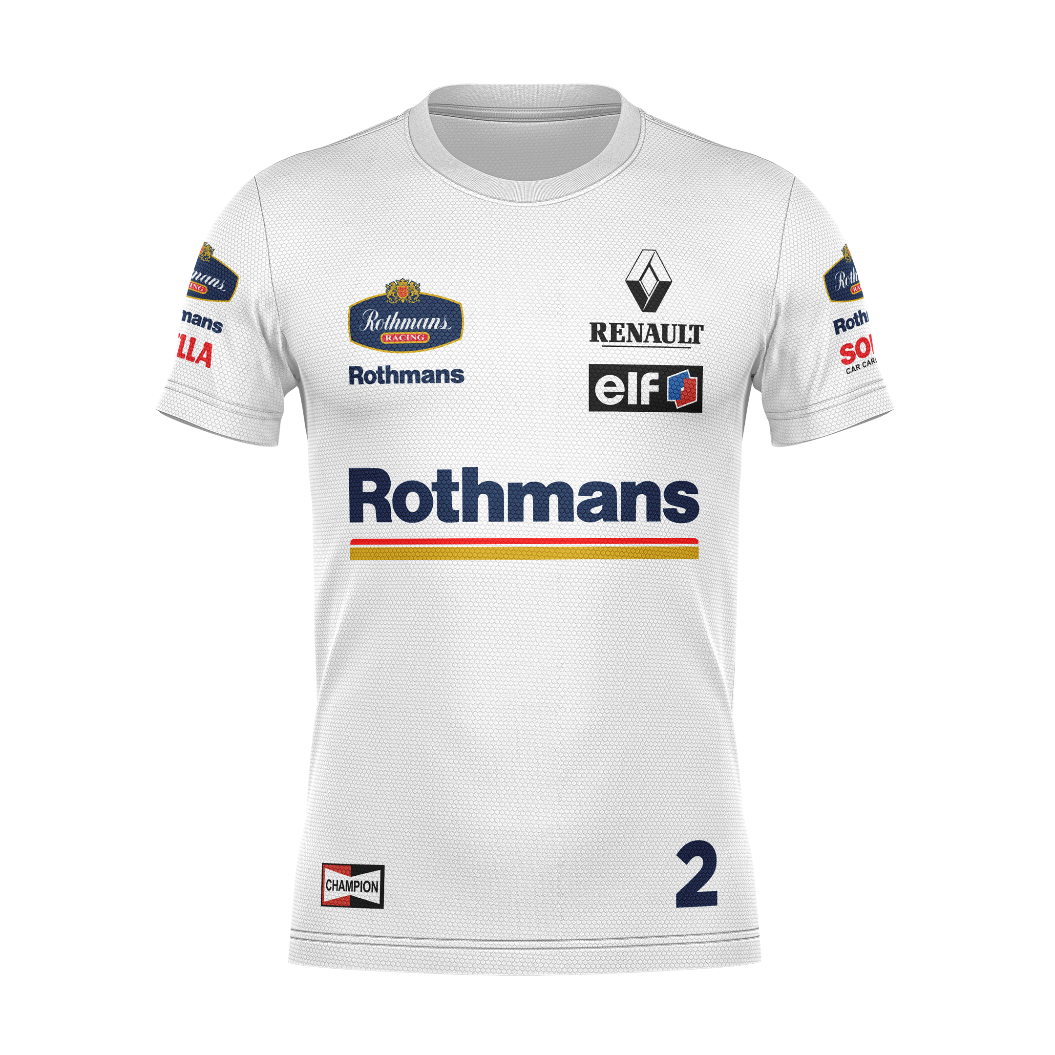Camiseta DryFit Williams Retrô Rothmans Racing Branco