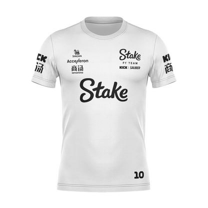 Camiseta DryFit Gabriel Bortoleto Stake Sauber 2024 Branca