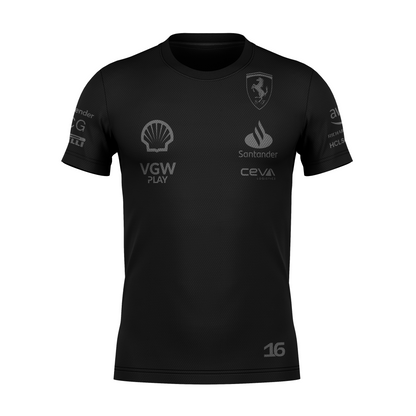 Camiseta DryFit Charles Leclerc Ferrari 2024 All Black SALDÃO FV