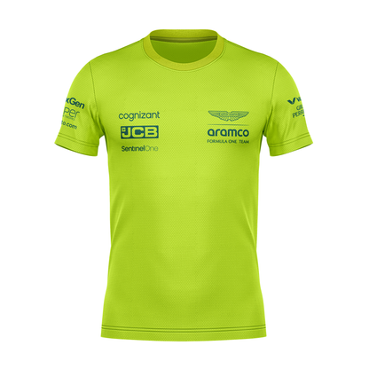 Camiseta DryFit Lance Stroll Aston Martin 2024 Verde Neon