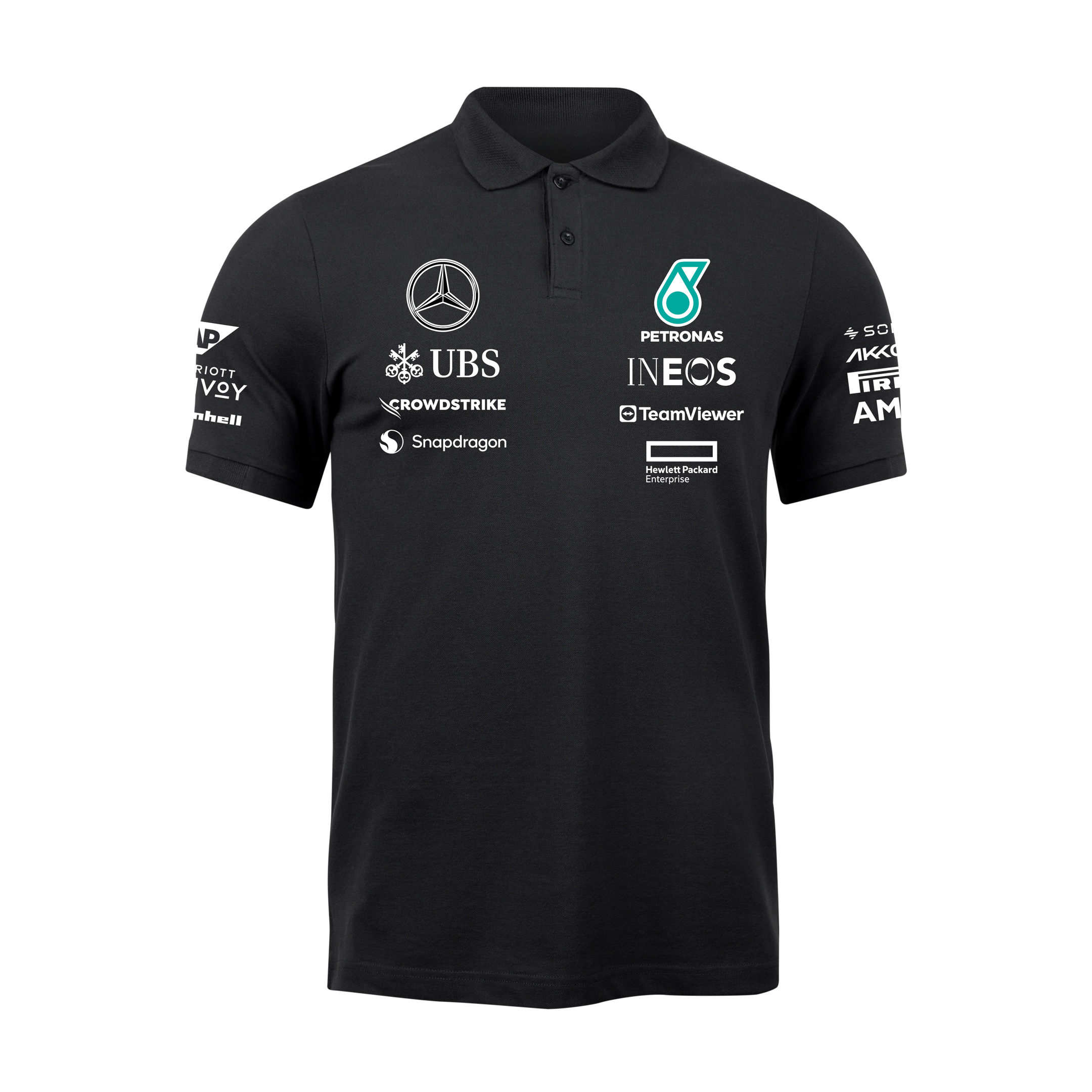 Camisa Polo Lewis Hamilton Mercedes 2024 Preta