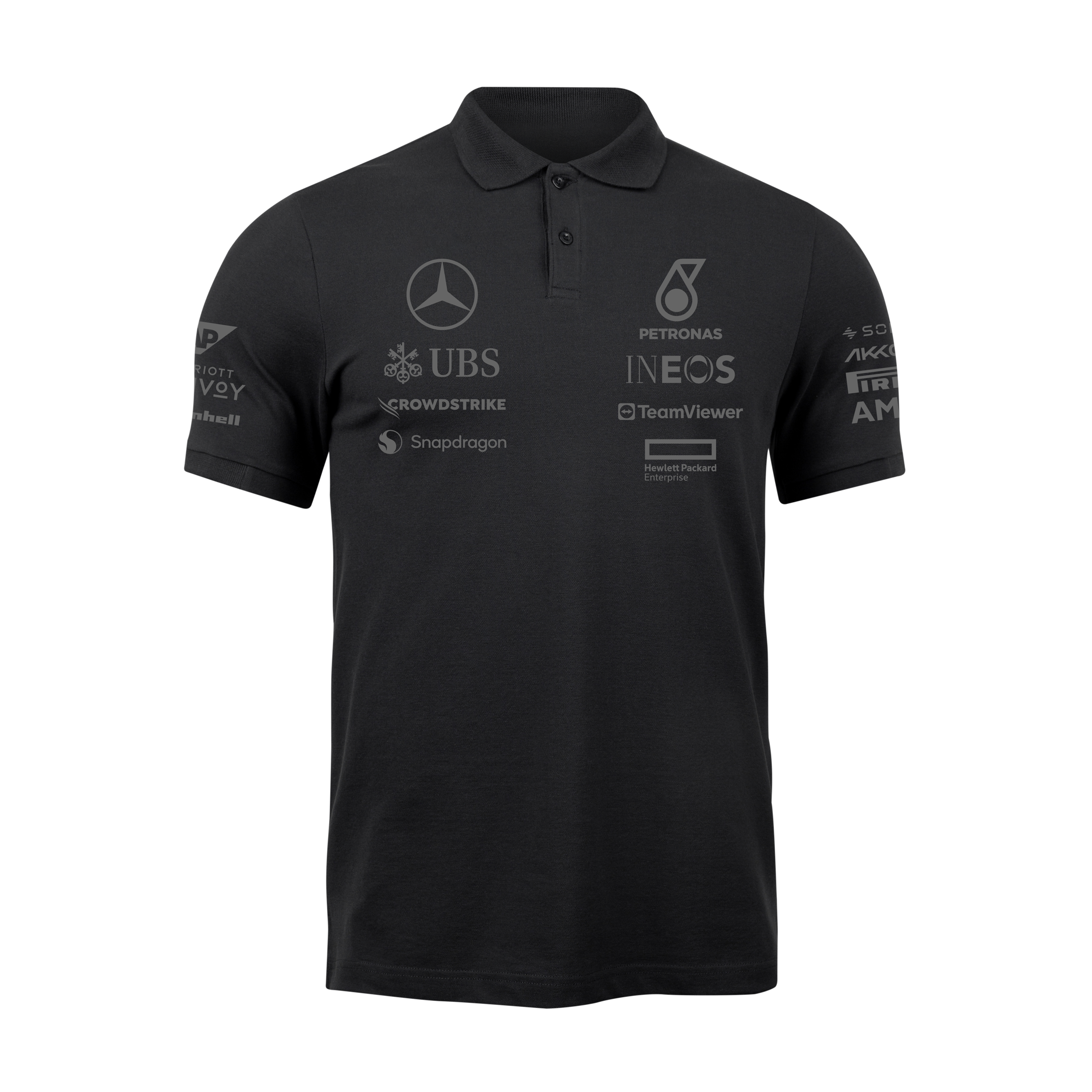 Camisa Polo Lewis Hamilton Mercedes 2024 All Black