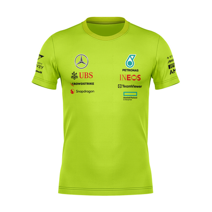 Camiseta DryFit  Mercedes 2024 Verde Neon George Russell