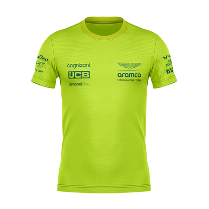 Camiseta DryFit Lance Stroll Aston Martin 2024 Verde Neon