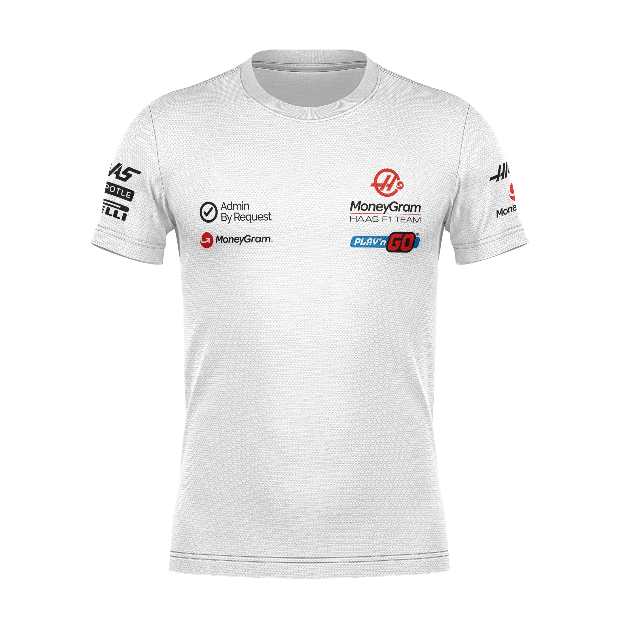 Camiseta DryFit Kevin Magnussen Haas F1 2024 Branca