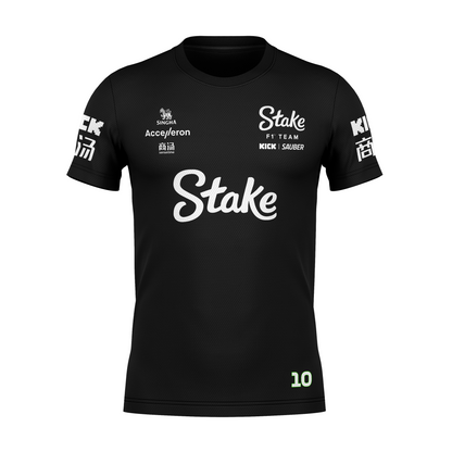 Camiseta DryFit Gabriel Bortoleto Stake Sauber 2024 Preta