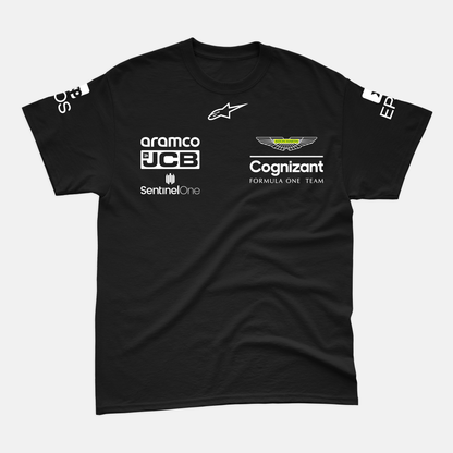 Camiseta Aston Martin 2023 Preta Algodão