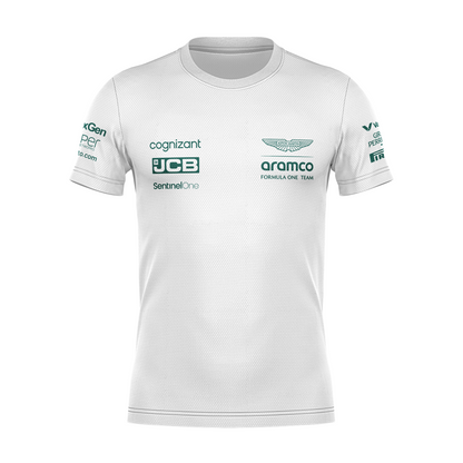 Camiseta DryFit Lance Stroll Aston Martin 2024 Branca