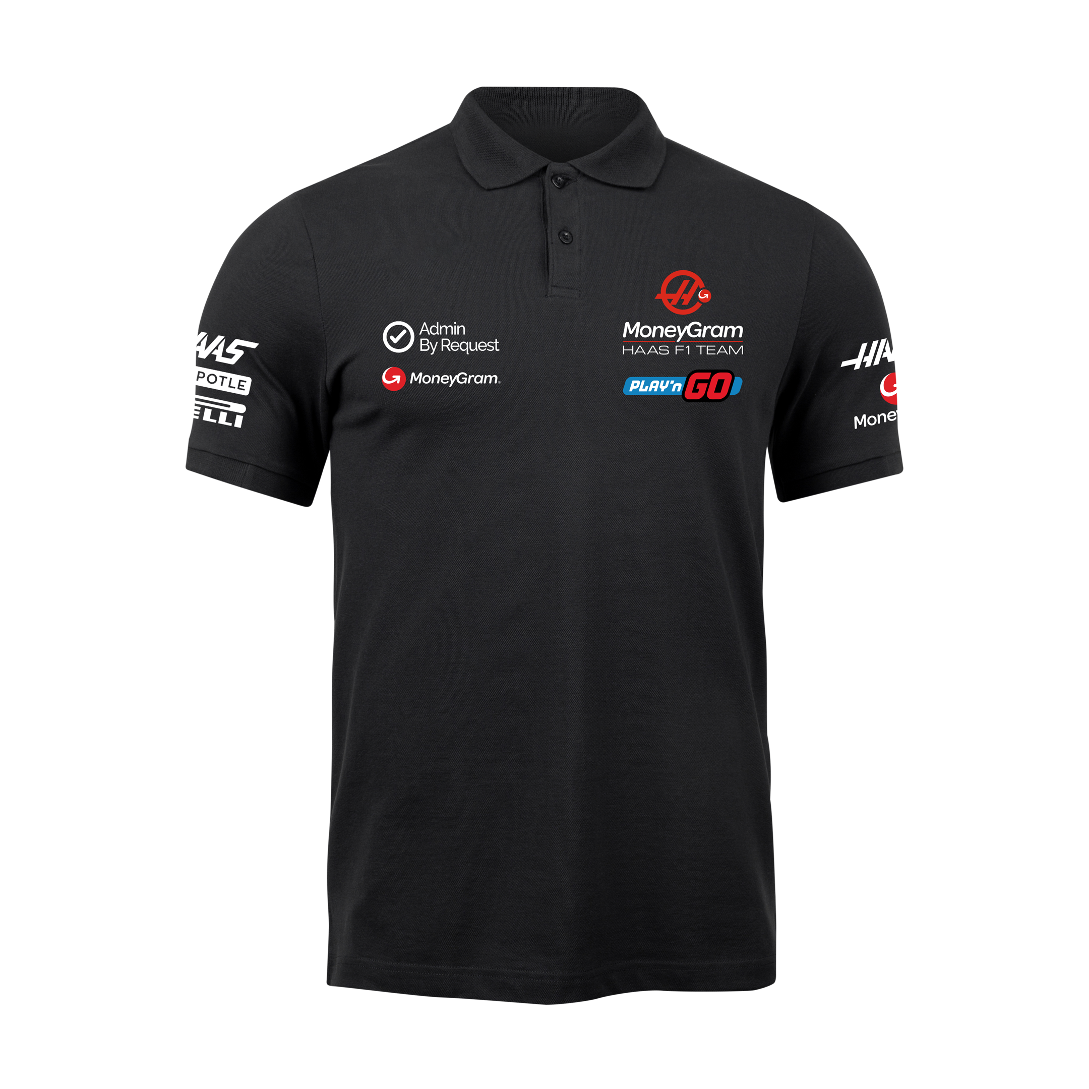 Camisa Polo Nico Hulkenberg Haas F1 2024 Preta