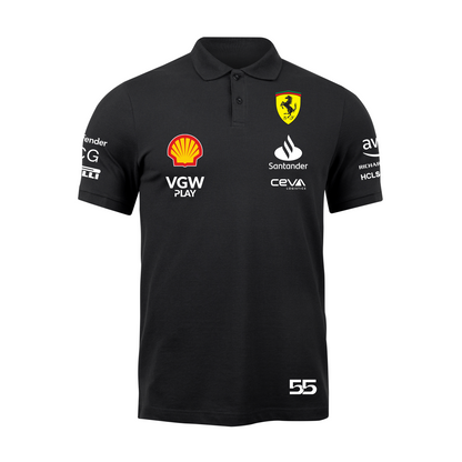 Camisa Polo Carlos Sainz Ferrari 2024 Preta