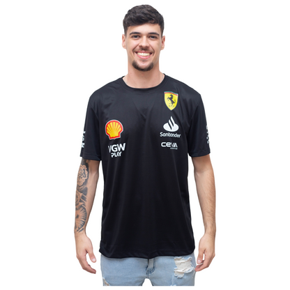 Camiseta DryFit Scuderia Ferrari 2024 Preta SALDÃO FV