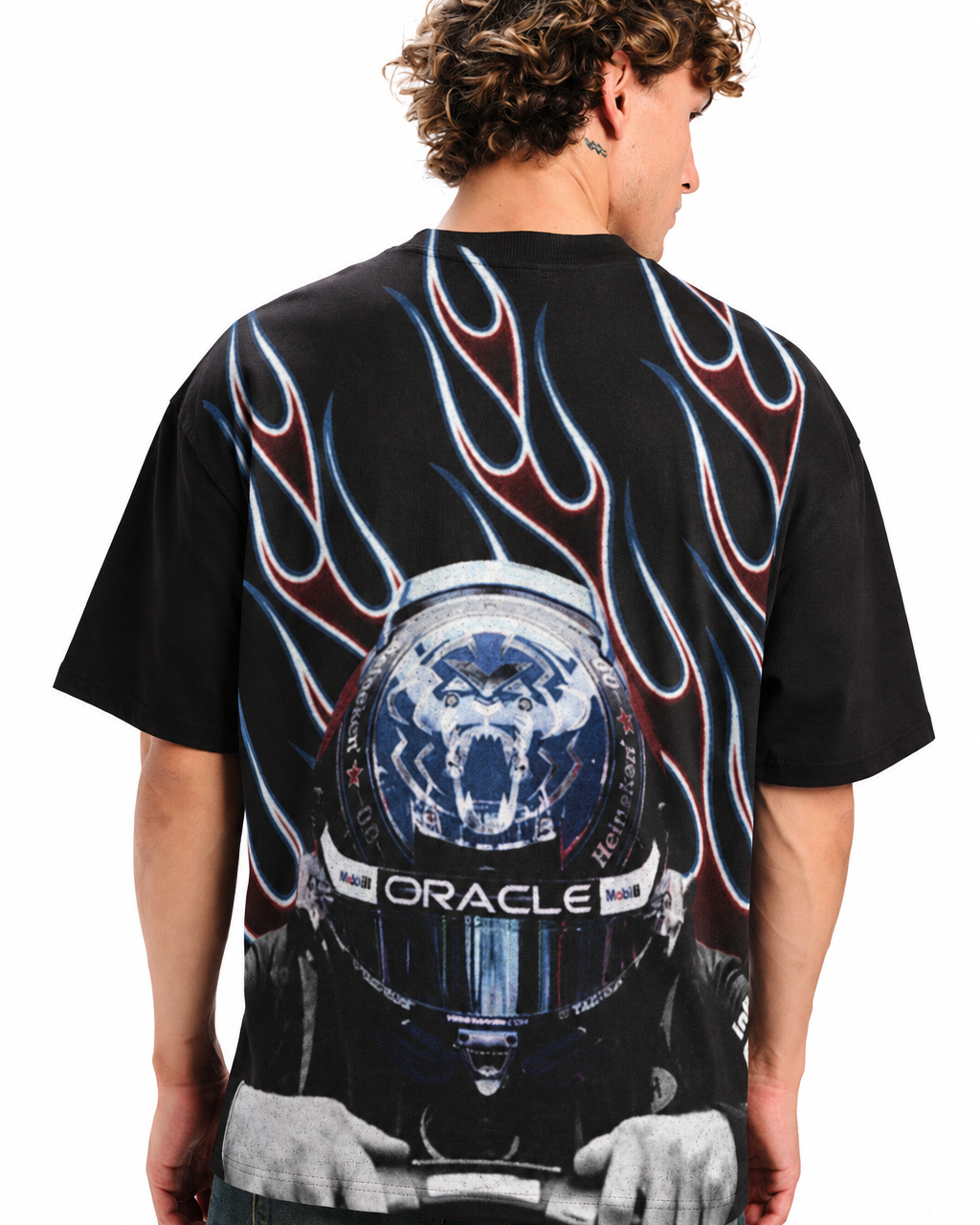 Camiseta Oversized Verstappen Lion Flame