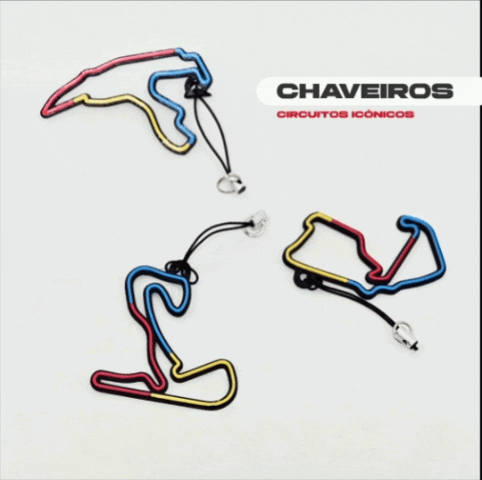 Kit 3 Chaveiros Pistas Icônicas Multicoloridos Pack 2