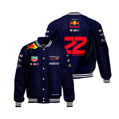 Jaqueta Red Bull Yuki Tsunoda 2025 Azul Marinho Listra Branco