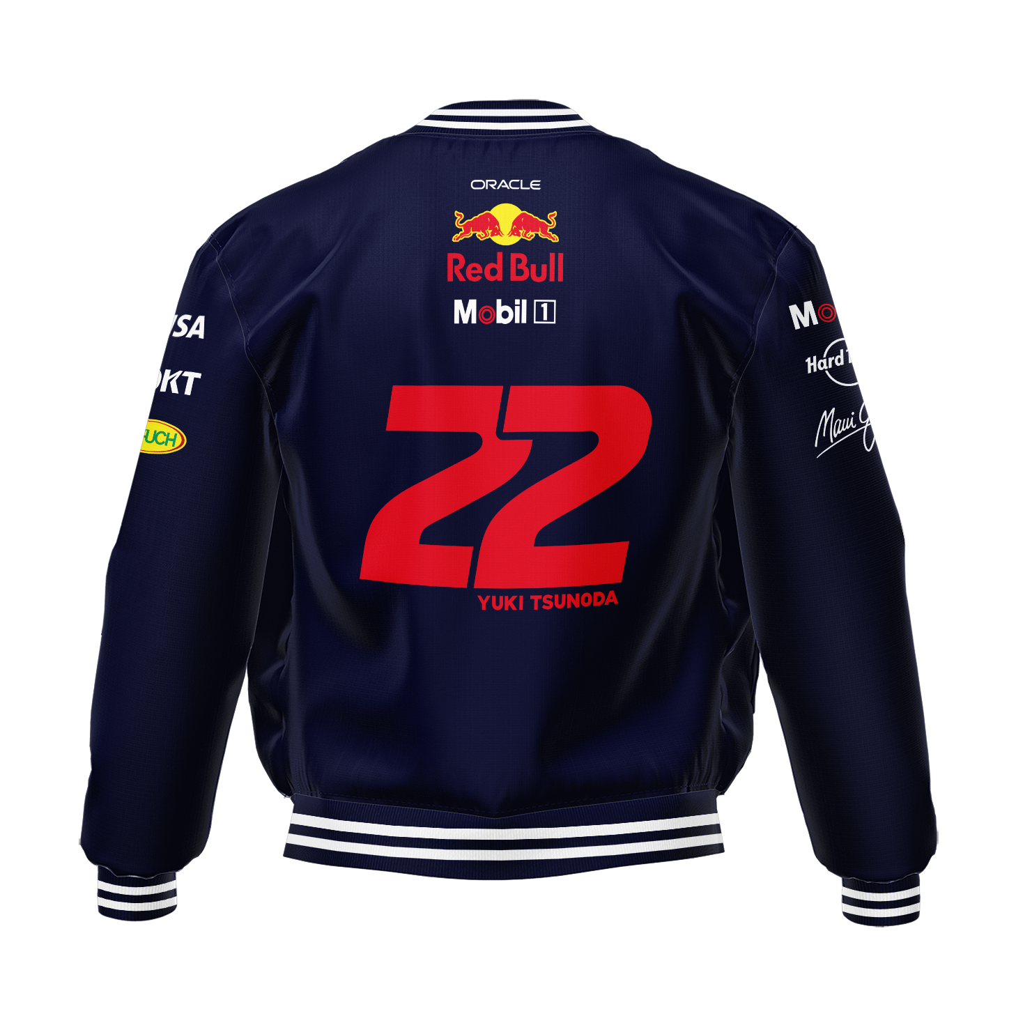 Jaqueta Red Bull Yuki Tsunoda 2025 Azul Marinho Listra Branco