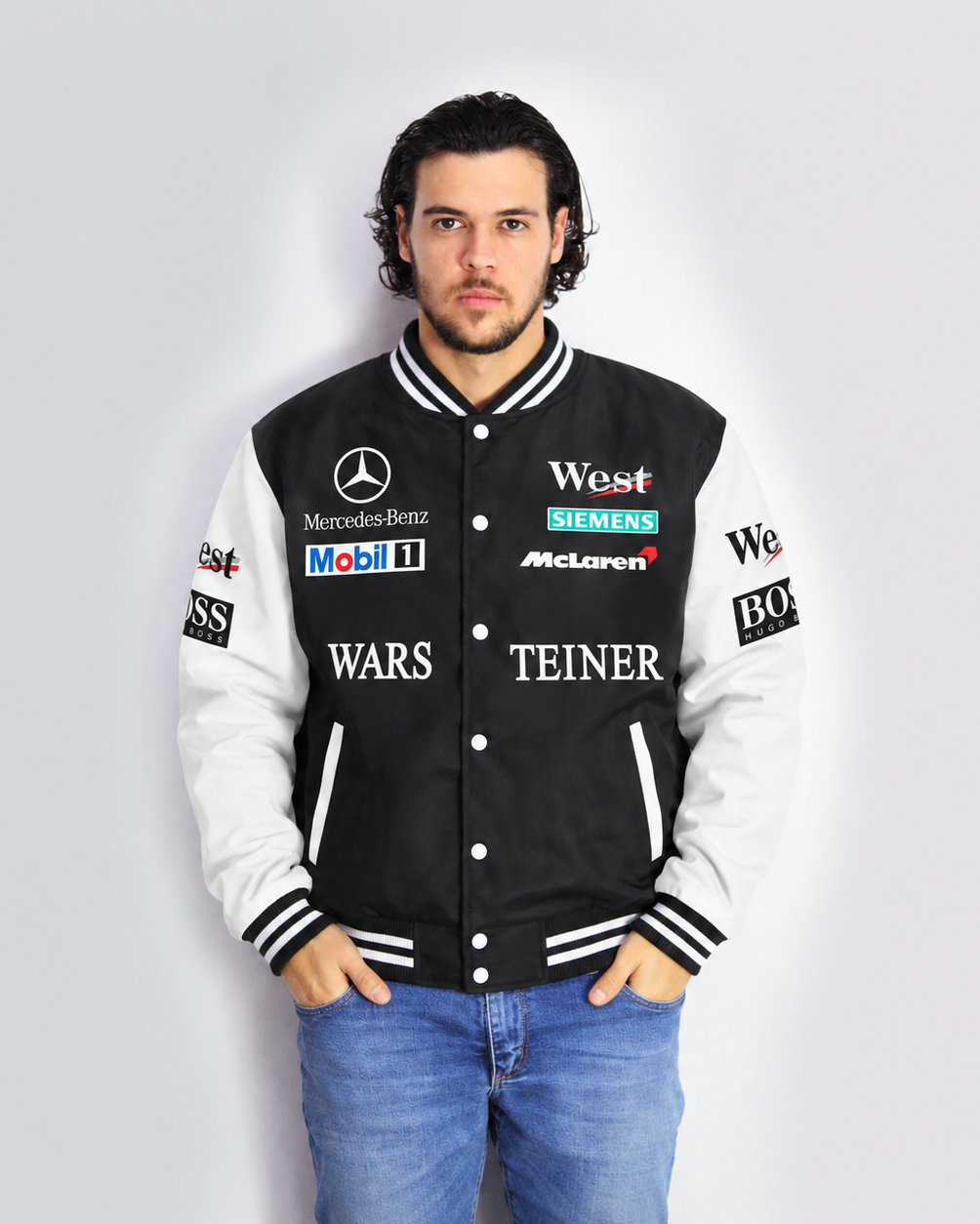 Jaqueta Mclaren West Mercedes Retrô