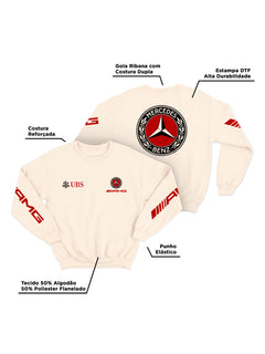 Moletom Mercedes AMG Retrô Logo Off White