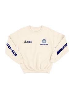 Moletom Mercedes AMG Retrô Logo Azul Off White