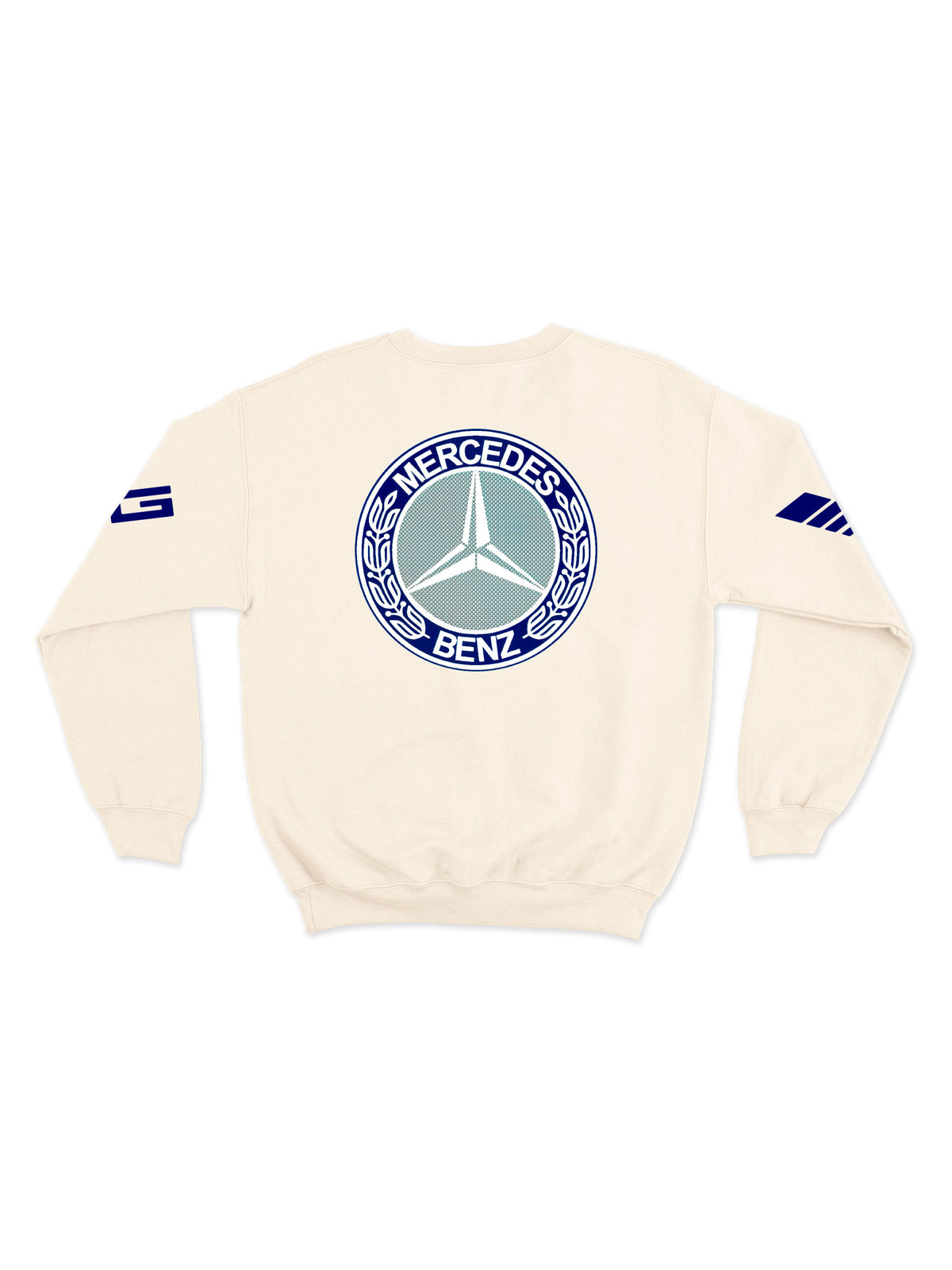 Moletom Mercedes AMG Retrô Logo Azul Off White