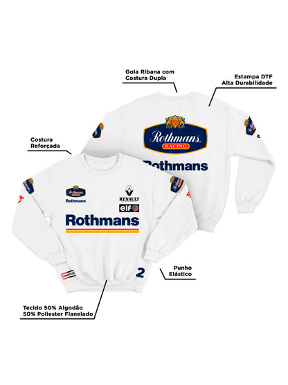 Moletom Williams Retrô Rothmans Racing Branco