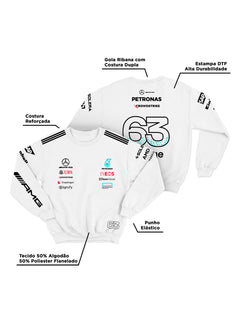 Moletom Mercedes George Russell 2025 Branco