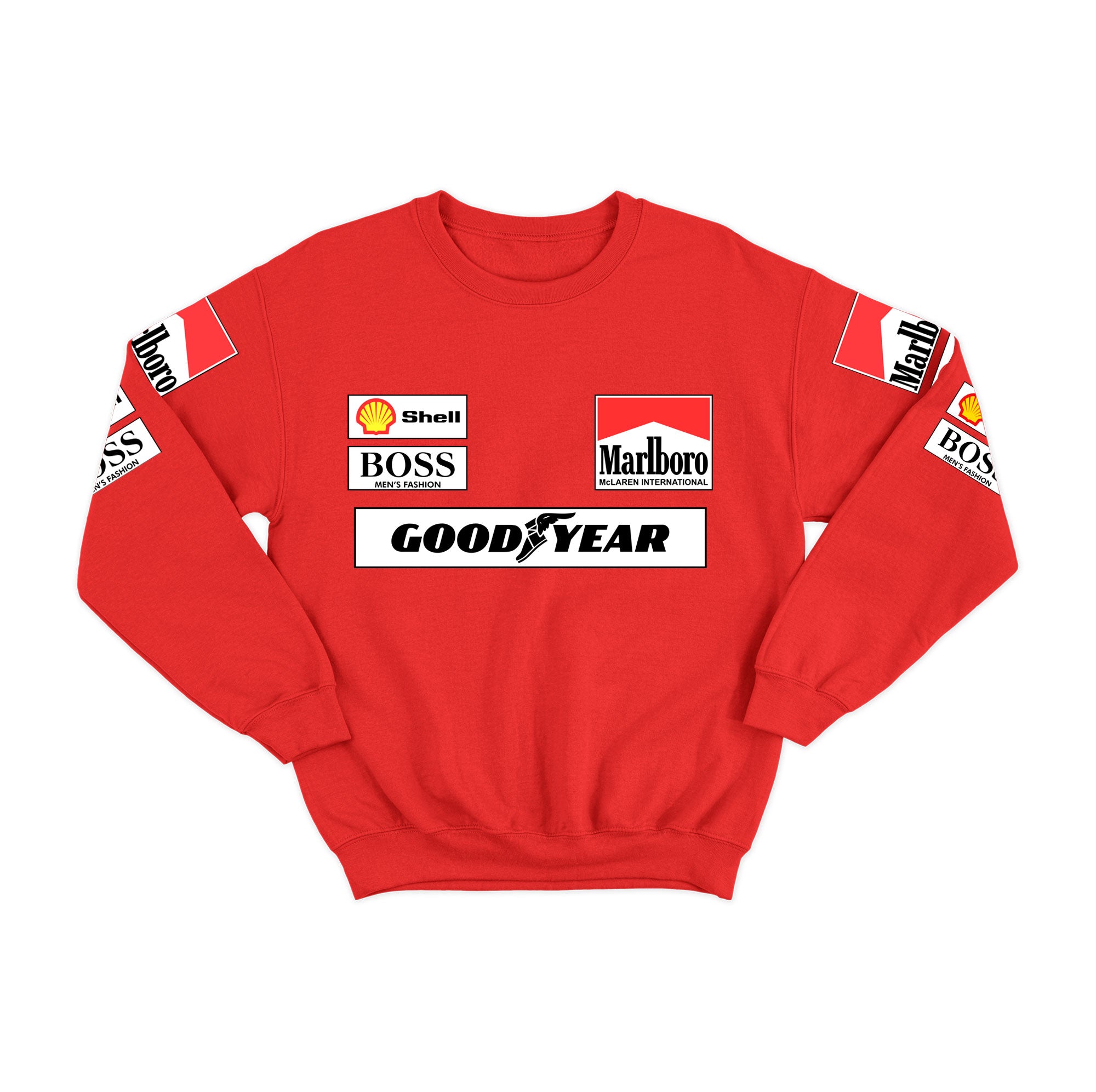 Moletom Mclaren Equipe Retrô Vermelho Careca