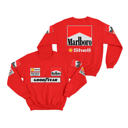 Moletom Mclaren Equipe Retrô Vermelho Careca