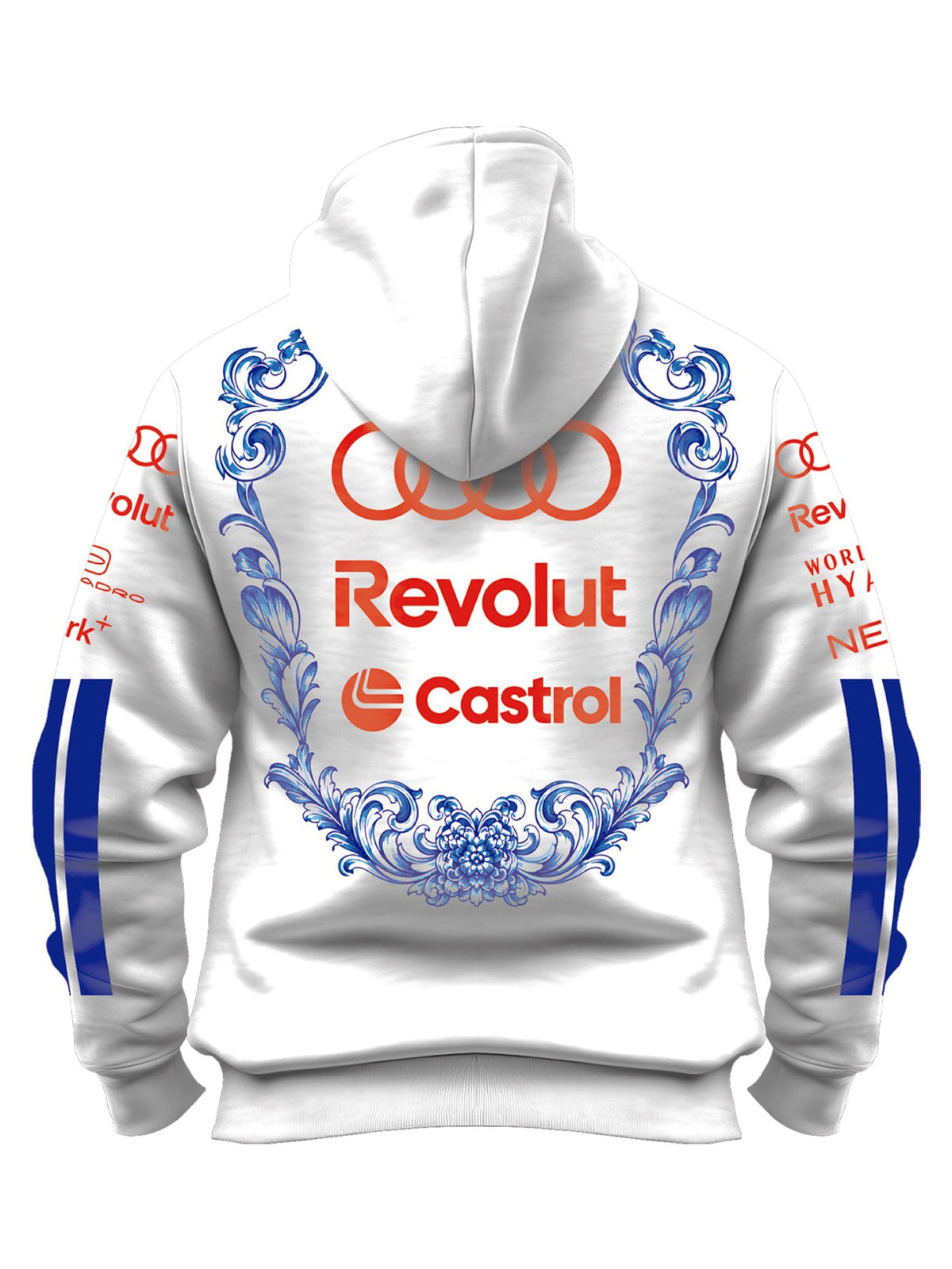 Moletom Canguru Gabriel Bortoleto Audi Singapura Edition 2026 branco, costas