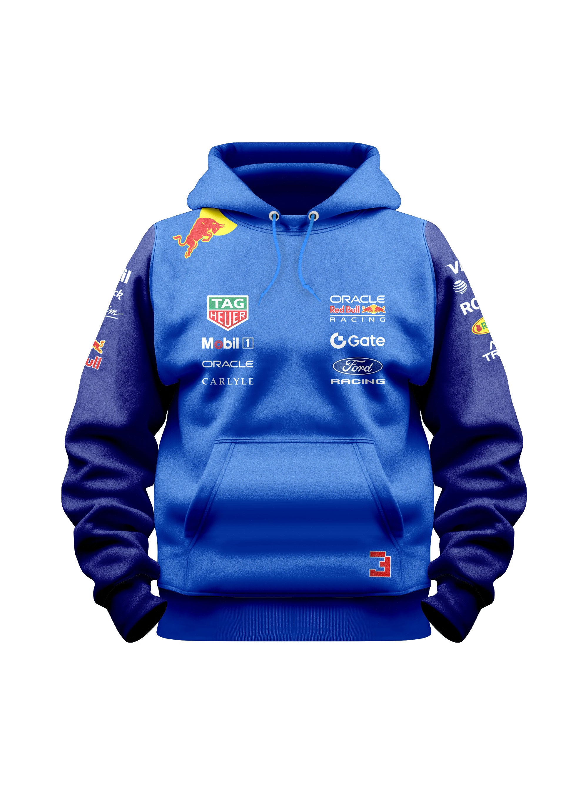 Moletom Canguru Max Verstappen Red Bull 2026 Azul Royal com Marinho
