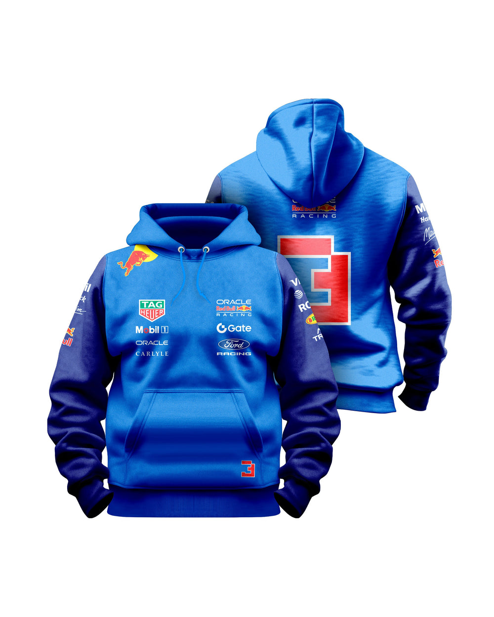 Moletom Canguru Max Verstappen Red Bull 2026 Azul Royal com Marinho