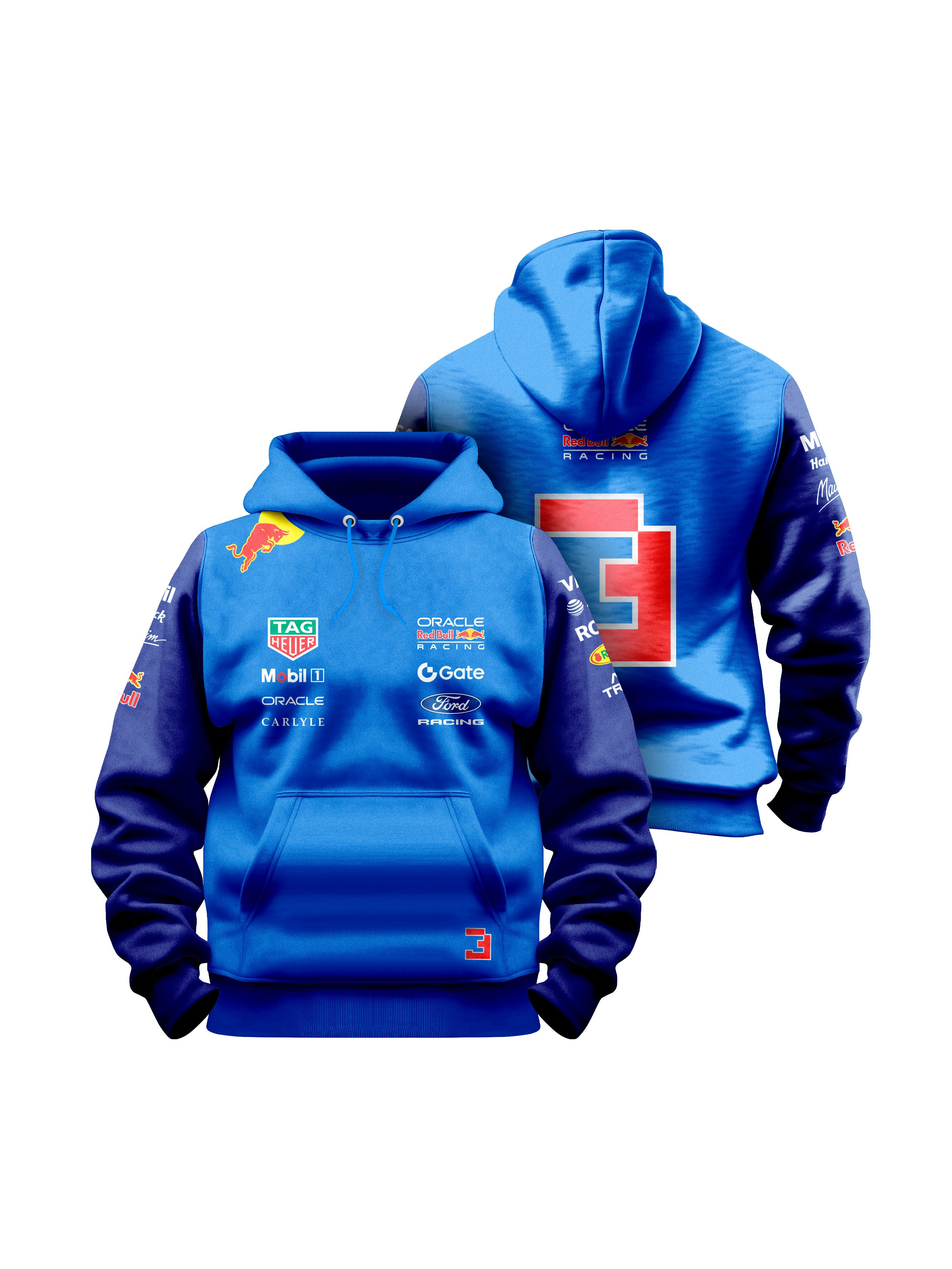 Moletom Canguru Max Verstappen Red Bull 2026 Azul Royal com Marinho