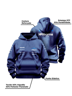 Moletom Canguru Williams F1 2026 Azul Marinho