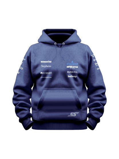 Moletom Canguru Carlos Sainz Williams 2026 Azul Marinho