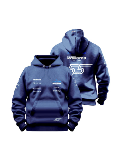 Moletom Canguru Carlos Sainz Williams 2026 Azul Marinho